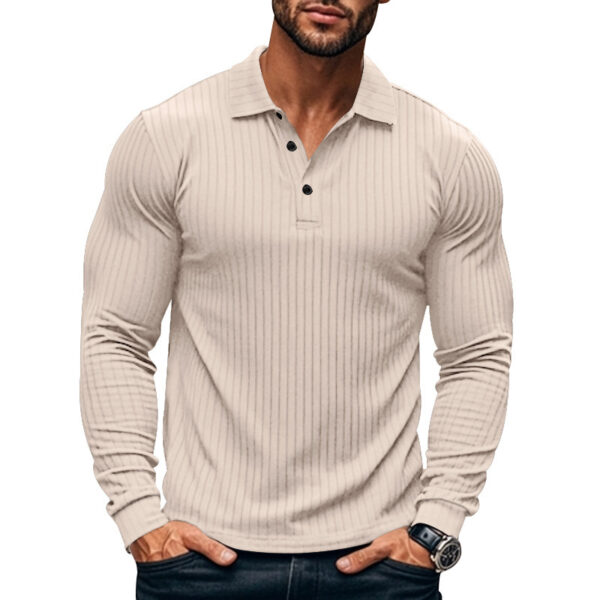 Men's Classic Casual American Lapel Button Long Sleeve - Image 9