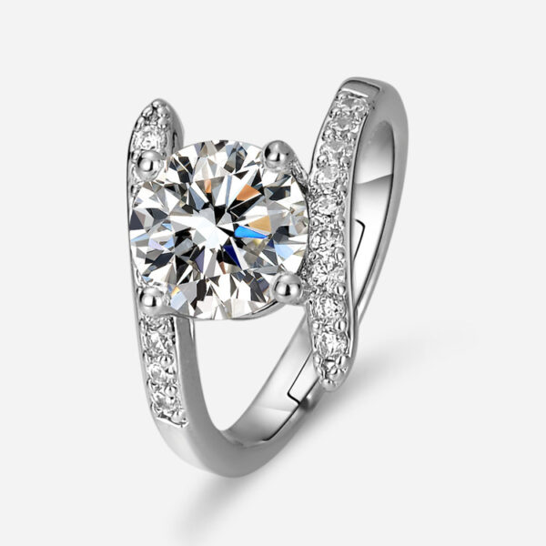 Inlaid Zircon Geometric Ring For Women - Image 5