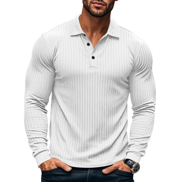 Men's Classic Casual American Lapel Button Long Sleeve - Image 7