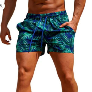 New Men's Beach Print Loose Shorts