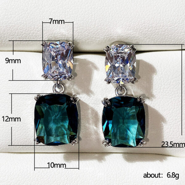 Oversized Square Diamond Zircon Earrings For Women - Image 4