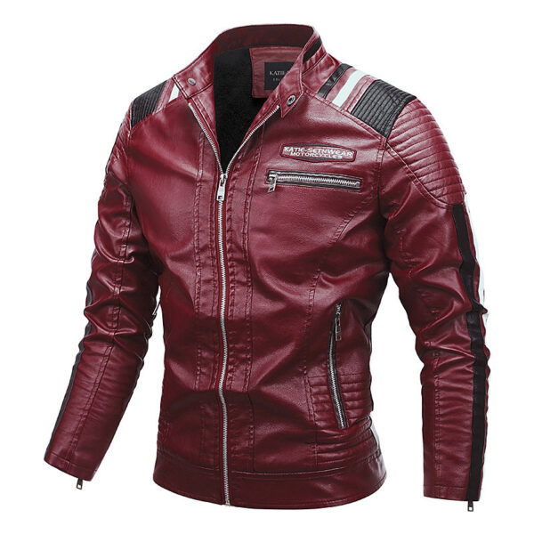 Motorcycle Leather Coat For Men Autumn And Winter New Men - Image 3