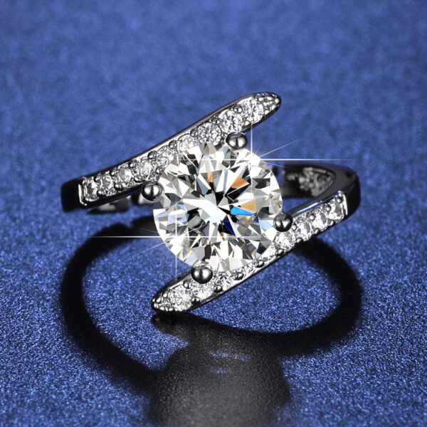 Inlaid Zircon Geometric Ring For Women - Image 4