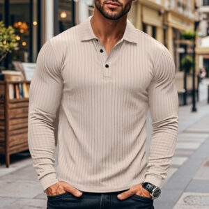 Men's Classic Casual American Lapel Button Long Sleeve