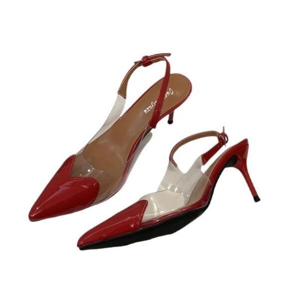 Women's Pointed Toe Transparent High Heels Buckle - Image 6