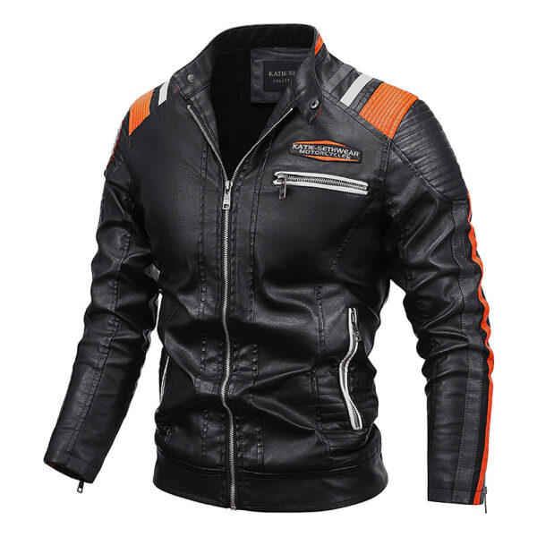 Motorcycle Leather Coat For Men Autumn And Winter New Men - Image 7