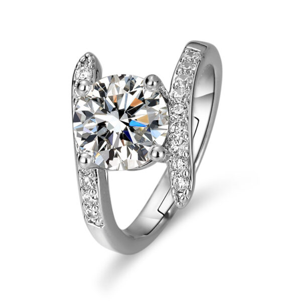 Inlaid Zircon Geometric Ring For Women - Image 3
