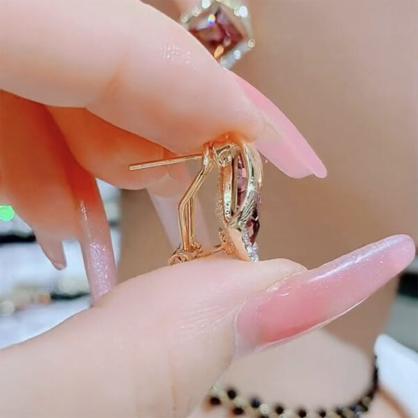 Design Geometric Square Earrings Elegant Women - Image 5