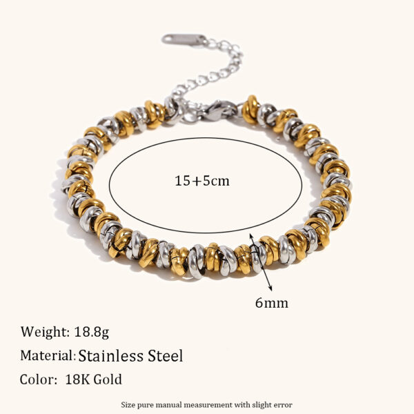 Women's Simple Niche Design Necklace Two-tone Ring Bracelet - Image 2