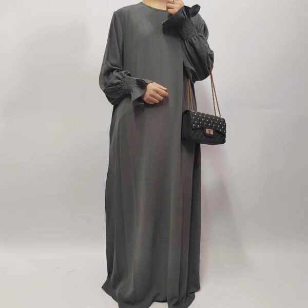 Women's Loose Solid Color Bell Sleeve Dress - Image 9