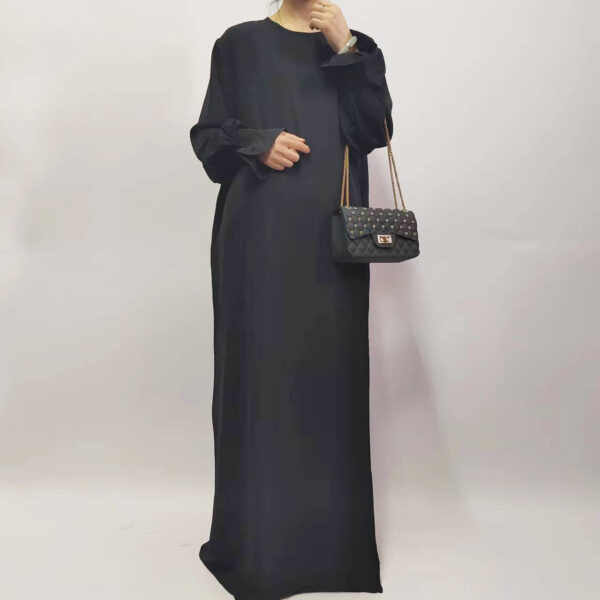 Women's Loose Solid Color Bell Sleeve Dress - Image 10