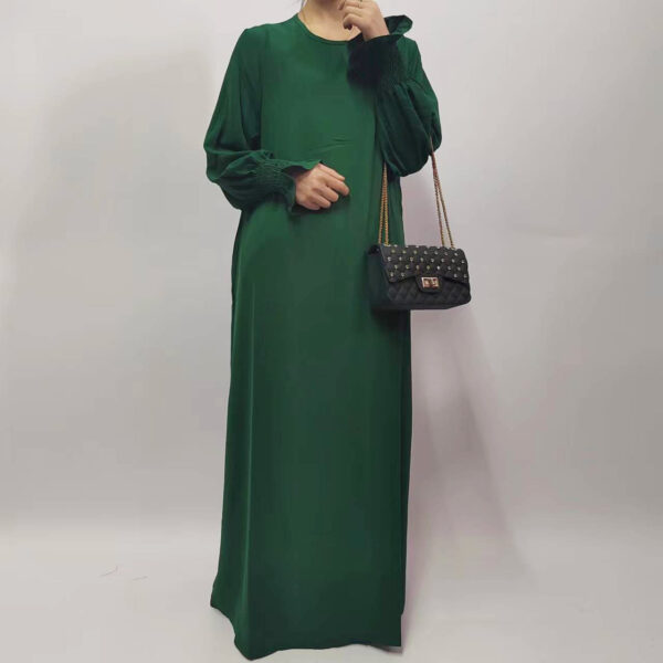 Women's Loose Solid Color Bell Sleeve Dress - Image 2
