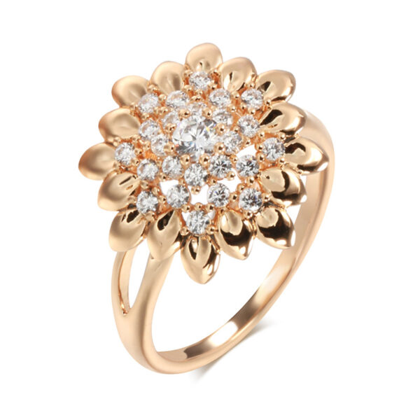 SUNFLOWER Ring With Zircon Sunflower - Image 4
