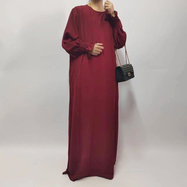 Women's Loose Solid Color Bell Sleeve Dress - Image 4