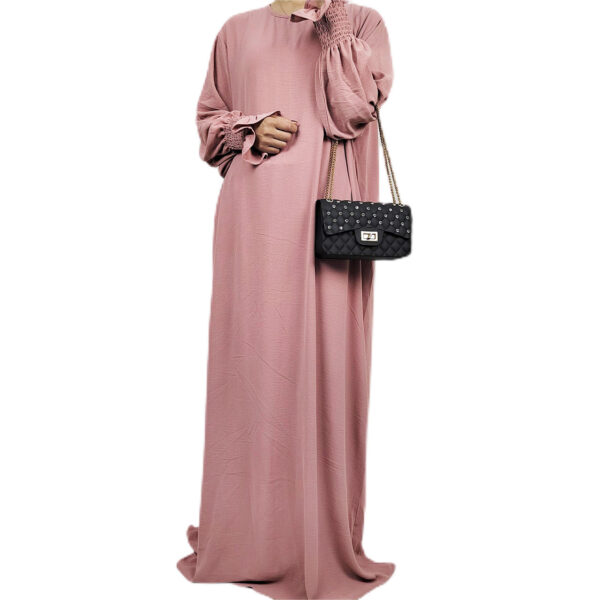 Women's Loose Solid Color Bell Sleeve Dress - Image 8