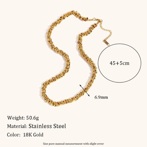 Women's Simple Niche Design Necklace Two-tone Ring Bracelet - Image 3