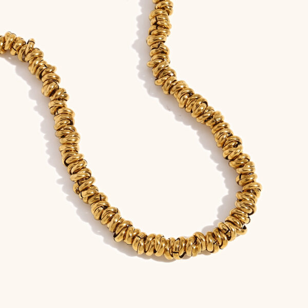 Women's Simple Niche Design Necklace Two-tone Ring Bracelet - Image 5