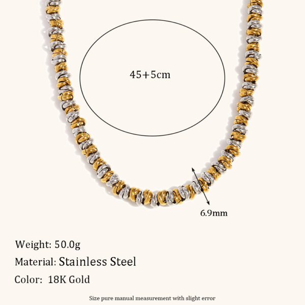 Women's Simple Niche Design Necklace Two-tone Ring Bracelet - Image 6
