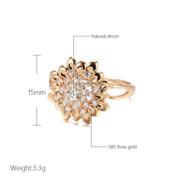 SUNFLOWER Ring With Zircon Sunflower - Image 5