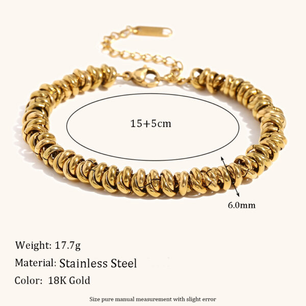 Women's Simple Niche Design Necklace Two-tone Ring Bracelet - Image 7