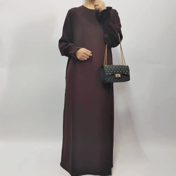 Women's Loose Solid Color Bell Sleeve Dress - Image 6