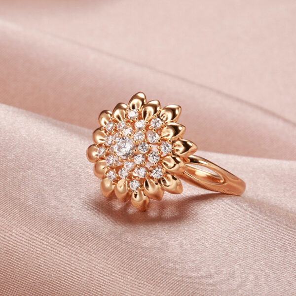 SUNFLOWER Ring With Zircon Sunflower - Image 3