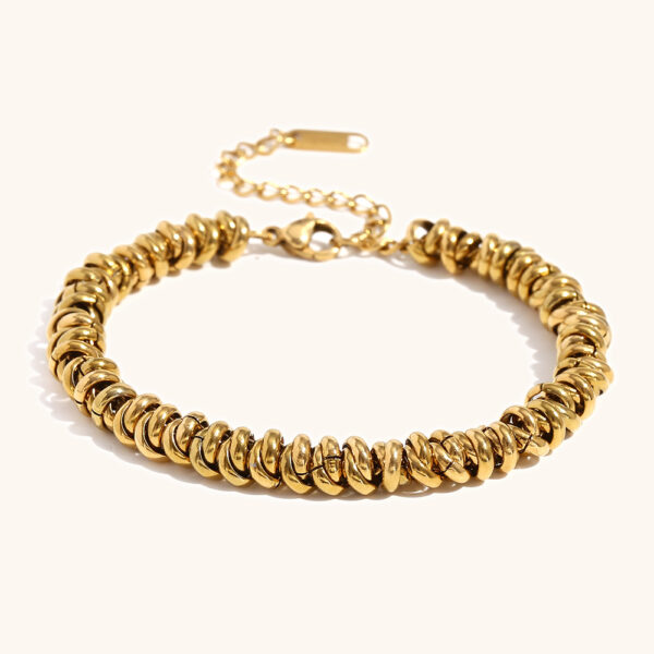 Women's Simple Niche Design Necklace Two-tone Ring Bracelet - Image 8