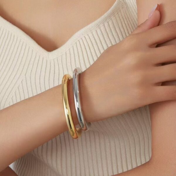 Electroplated CCB Simple Bracelet Cylindrical Three-dimensional Bracelet For Women - Image 4