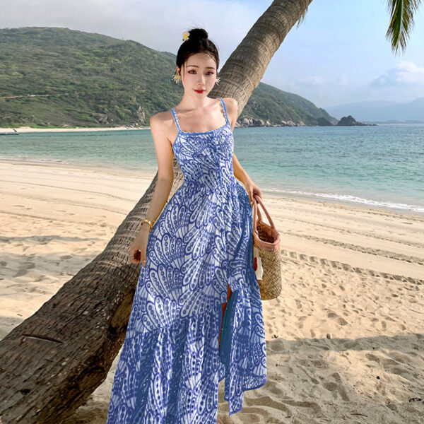 Waist Slimming Vacation Style Beach Dress Summer - Image 5