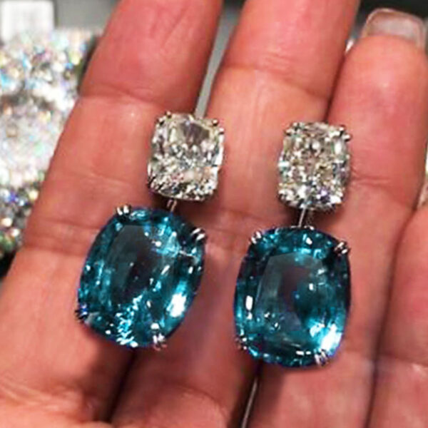 Oversized Square Diamond Zircon Earrings For Women - Image 6