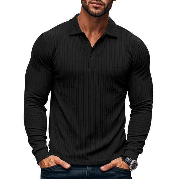 Men's Classic Casual American Lapel Button Long Sleeve - Image 8