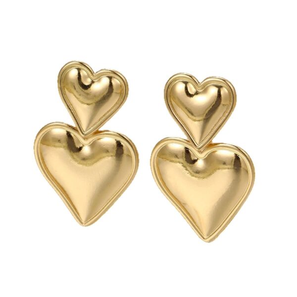 Three-layer Heart Shaped Love Earrings Simple Pendant Acrylic - Image 5