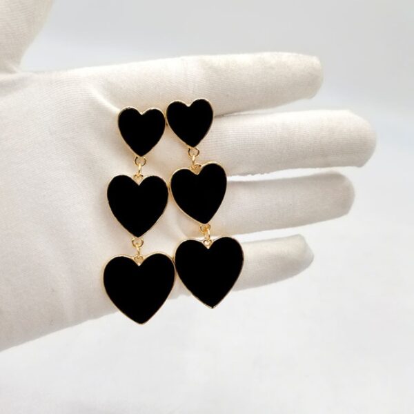 Three-layer Heart Shaped Love Earrings Simple Pendant Acrylic - Image 8