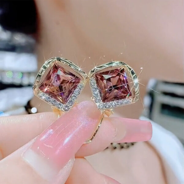 Design Geometric Square Earrings Elegant Women - Image 3