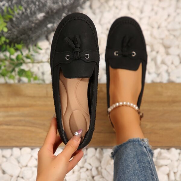 Women's Round Head Loafers Fashion Non-slip Soft Comfortable Flats Shoes - Image 7