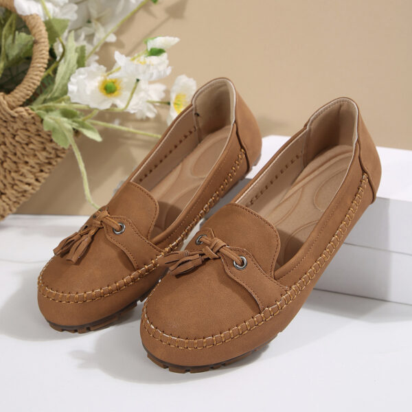 Women's Round Head Loafers Fashion Non-slip Soft Comfortable Flats Shoes - Image 10