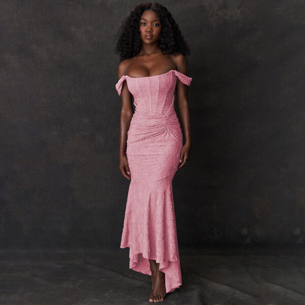 Mozision Off-shoulder Backless Sexy Evening Dress For Women Purple Sleeveless Strapless Ruched Bodycon Club Party Dress - Image 5