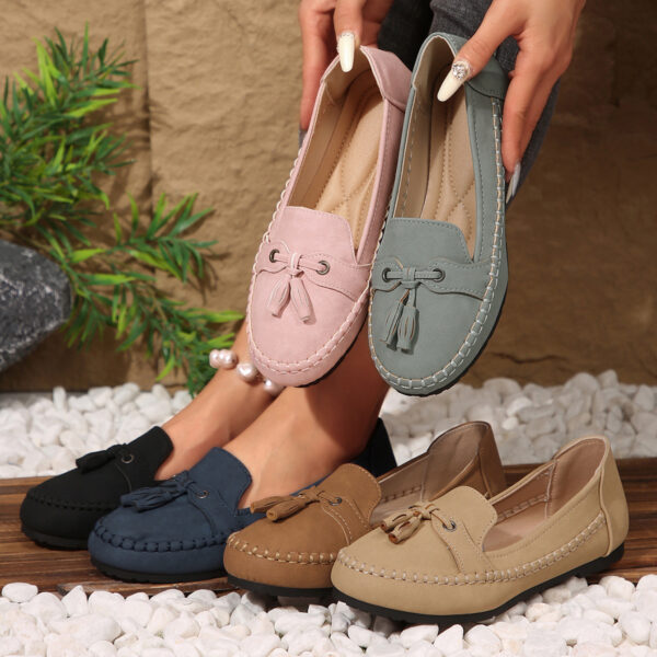 Women's Round Head Loafers Fashion Non-slip Soft Comfortable Flats Shoes - Image 8