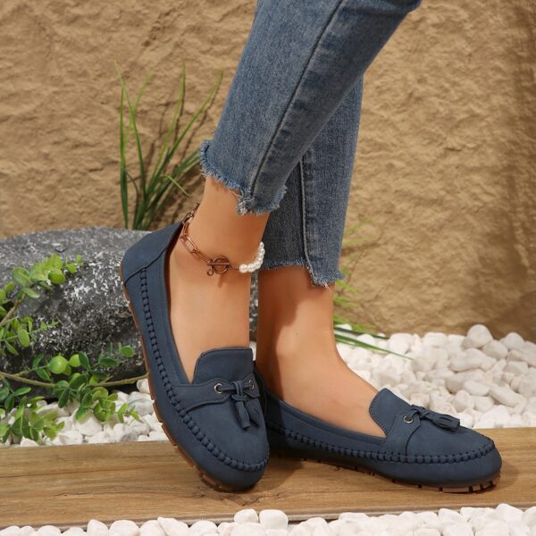 Women's Round Head Loafers Fashion Non-slip Soft Comfortable Flats Shoes - Image 2